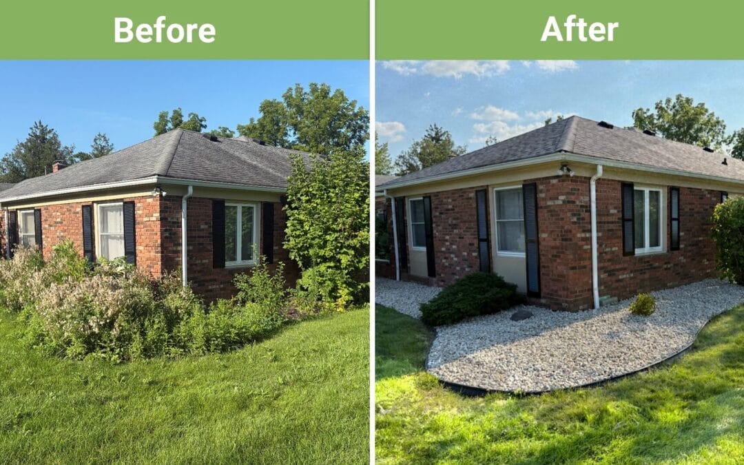 Landscaping: River Rock Before & After